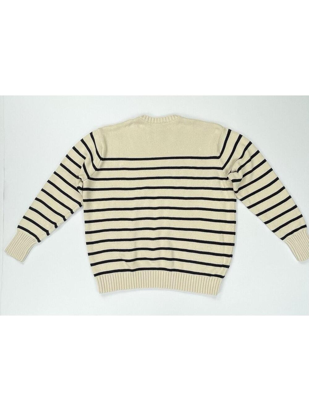 Brandy Melville Brianna Sweater Cream Navy Blue Striped Cotton Beach Nautical OS - Picture 2 of 10